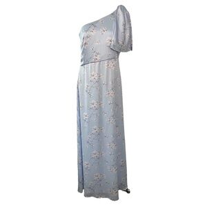 Sachin‎ & Babi Blue Floral One-Shoulder Puff Sleeve Maxi Dress – Size 10 NWOT